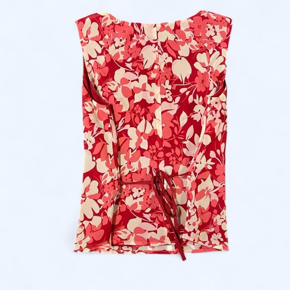 Vintage Y2k Silk Maxi Skirt Sleeveless Top Set Red Pink Floral Romantic 2000s - Picture 4 of 8